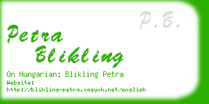 petra blikling business card